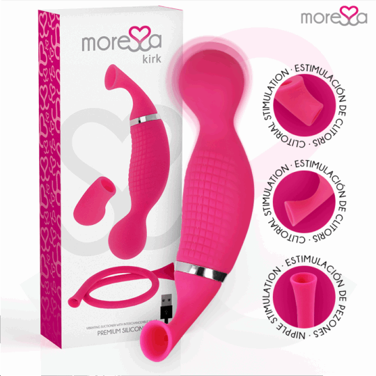 MORESSA - KIRK DUO ONDE STIMOLANTI + MASSAGGIATORE MULTIFUNZIONE IN SILICONE PREMIUM RICARICABILE