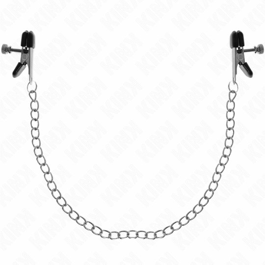 KINK - MORSETTI PER CAPEZZOLI A CATENA PIATTA ARGENTO 34 CM