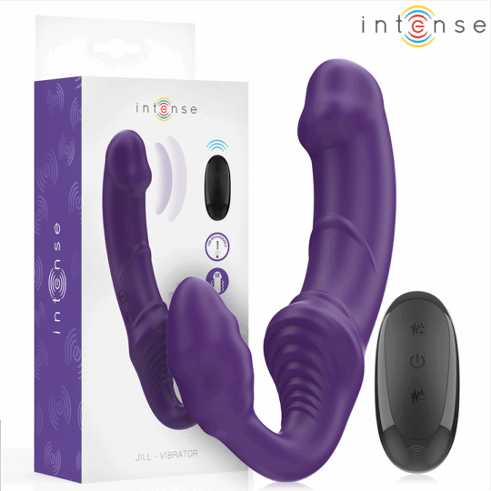 INTENSE - JILL DOPPIO VIBRATORE 20 CM VIOLA TELECOMANDO