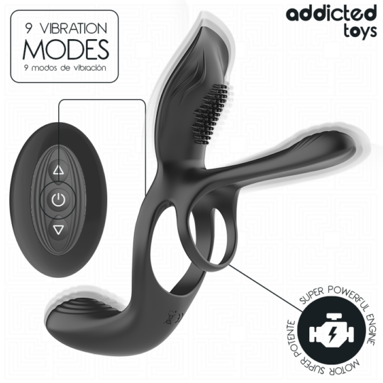 ADDICTED TOYS - DOBLE ANILLO PARA EL PENE CON ESTIMULADOR DE CLÍTORIS