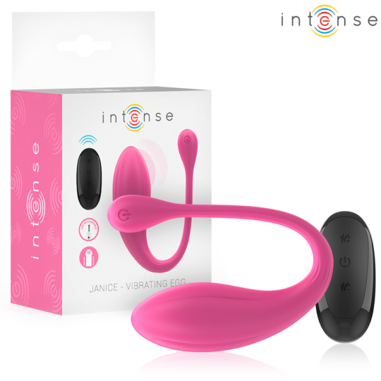 INTENSE - JANICE U VIBRATORE DOPPIA STIMOLAZIONE 10 VIBRAZIONI ROSA TELECOMANDO