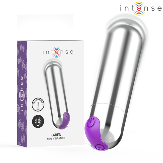 INTENSE - KAREN MINI PROIETTILE VIBRANTE RICARICABILE ARGENTO