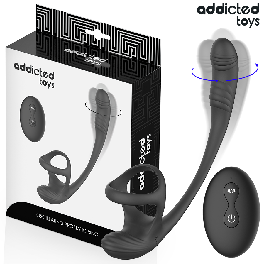 ADDICTED TOYS - PLUG ANALE CON VIBRAZIONE E OSCILLAZIONE A 360º E STIMOLATORE DEI TESTICOLI