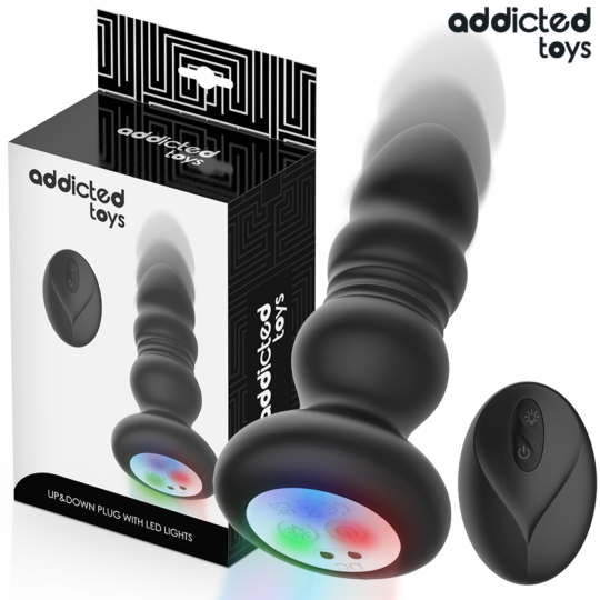 ADDICTED TOYS - TAPPO ANALE ROTANTE E VIBRANTE, LUCE LED, TELECOMANDO