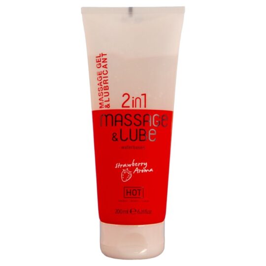 HOT - MASSAGE & GLIDE GEL 2IN1 FRAGOLA 200 ML