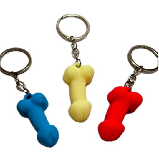 DIABLO PICANTE - PORTACHIAVI A FORMA DI PENE IN SILICONE COLORE FOSFORESCENTE ASSORTITO