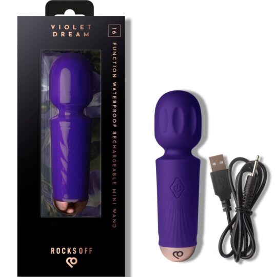 ROCKS-OFF - MINI BACCHETTA RICARICABILE 16 FUNZIONI VIOLET DREAM