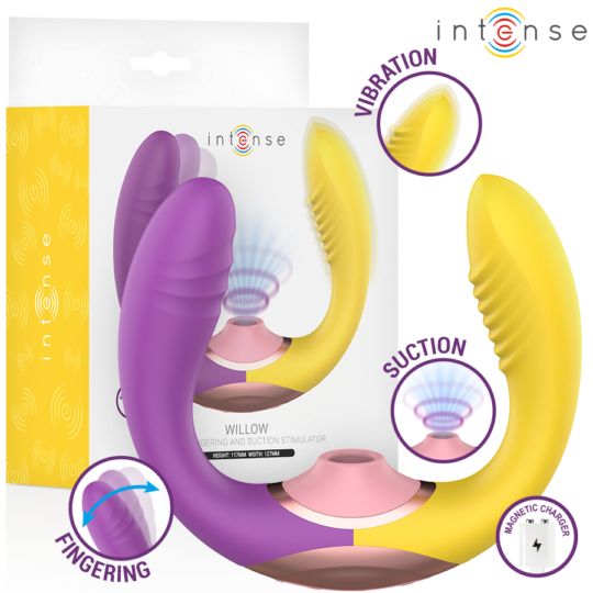 INTENSE - WILLOW  STIMOLATORE A VIBRAZIONE E ASPIRAZIONE 3 IN 1