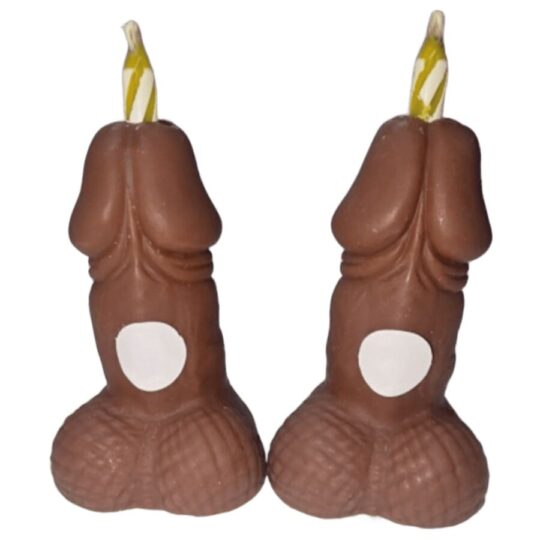 DIABLO PICANTE - CANDELE CON NUMERI DI COMPLEANNO A FORMA DI PENE TONO SCURO 2 UNITÀ