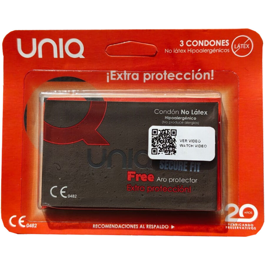 UNIQ - PRESERVATIVI SECURE FIT SENZA LATTICE 3 UNITÀ