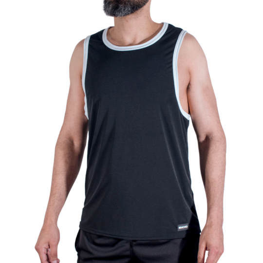 MACHO - CMV004 T-SHIRT DA PALESTRA NERA L/XL