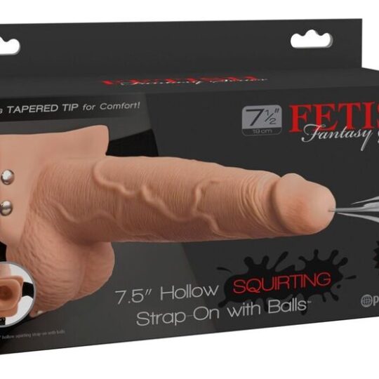 FETISH FANTASY SERIES - IMBRACATURA REGOLABILE PENE REALISTICO CON SFERE SQUIRTING 19 CM