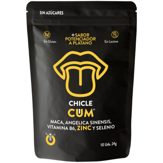 WUG CUM – Gomma da masticare funzionale al gusto di banana per aumentare la fertilità, la vitalità e l'energia maschile.