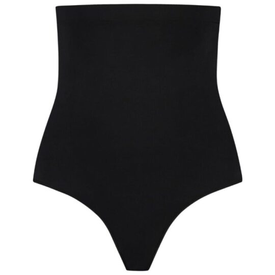BYE-BRA - PERIZOMA A VITA ALTA SENZA CUCITURE, MORBIDO AL TATTO, NERO, TAGLIA XXL