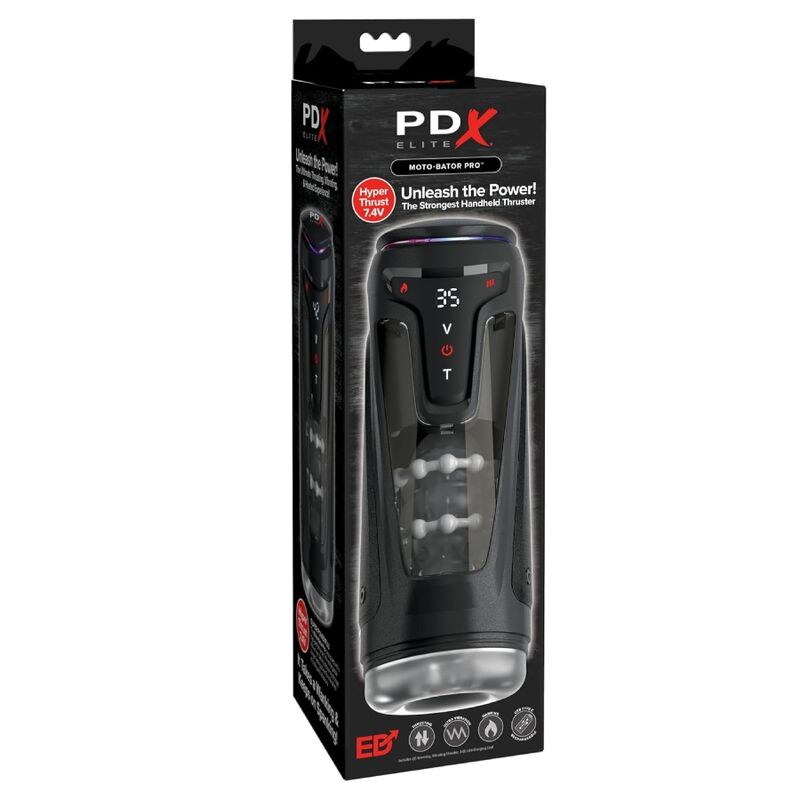 PDX ELITE - MOTO-BATOR PRO MASTURBATORE AUTOMATICO VIBRANTE E RISCALDANTE CON PROTEZIONE, 26,5 CM