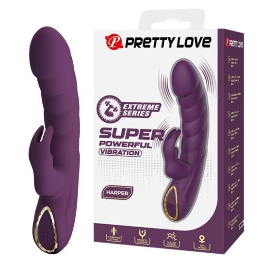 PRETTY LOVE - VIBRATORE A FORMA DI CONIGLIO RICARICABILE HARPER, 10 FUNZIONI, VIOLA