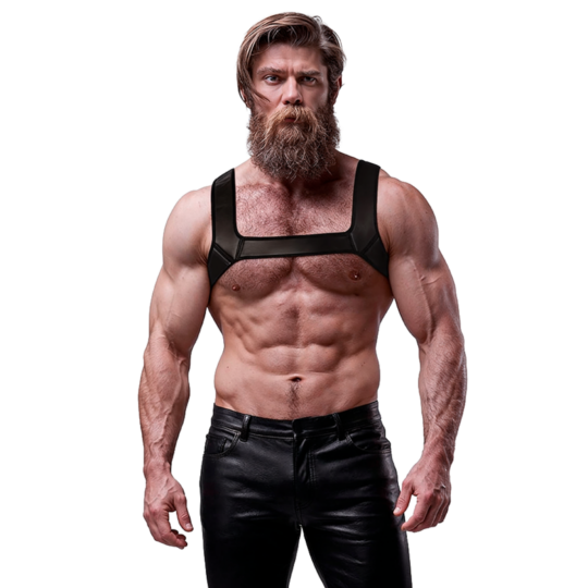 FETISH SUBMISSIVE ATTITUDINE - IMBRACATURA PER IL PETTO IN NEOPRENE PER UOMINI TAGLIA M