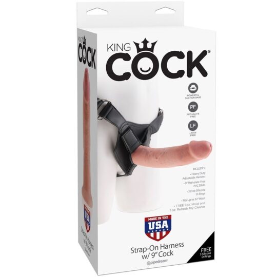 KING COCK - IMBRACATURA PER CAZZO KING CON PENE NATURALE REALISTICO 22,9 CM