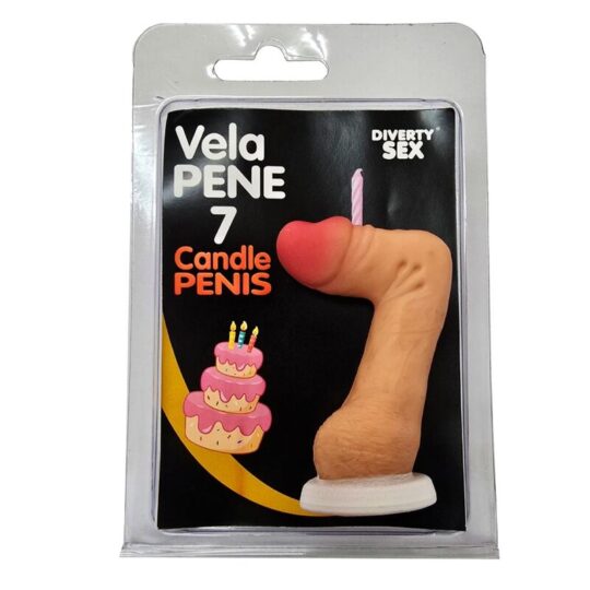 DIABLO PICANTE - CANDELA A FORMA DI PENE NELLA FORMA DEL NUMERO 7 COLORE CARNE