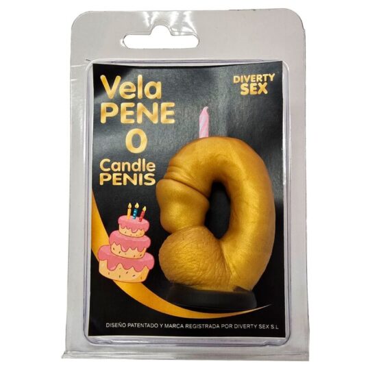 DIABLO PICANTE - CANDELA A FORMA DI PENE A FORMA DI NUMERO 0 COLORE ORO