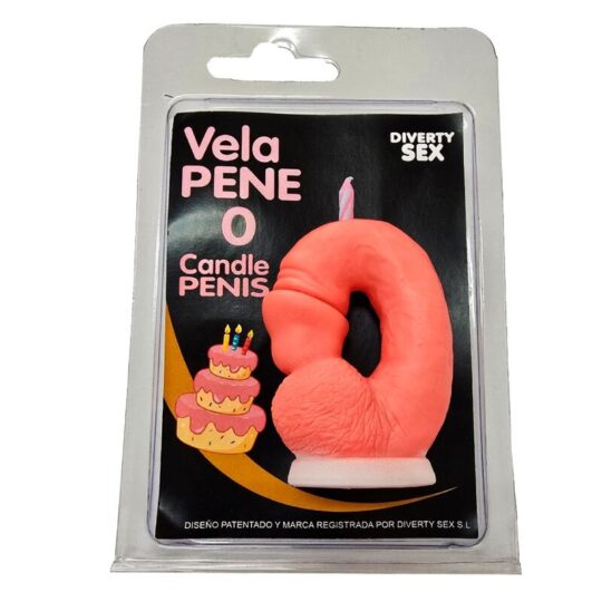 DIABLO PICANTE - CANDELA A FORMA DI PENE A FORMA DI NUMERO 0 COLORE ROSA