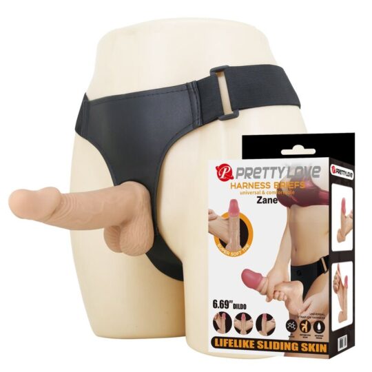 PRETTY LOVE - IMBRACATURA ZANE CON DILDO FLESSIBILE 17 CM Ø 4,3 CM NATURALE