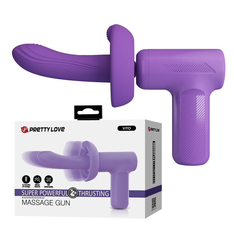 PRETTY LOVE - PISTOLA MASSAGGIANTE VITO A SPINTA, 5 MODALITÀ, VIOLA