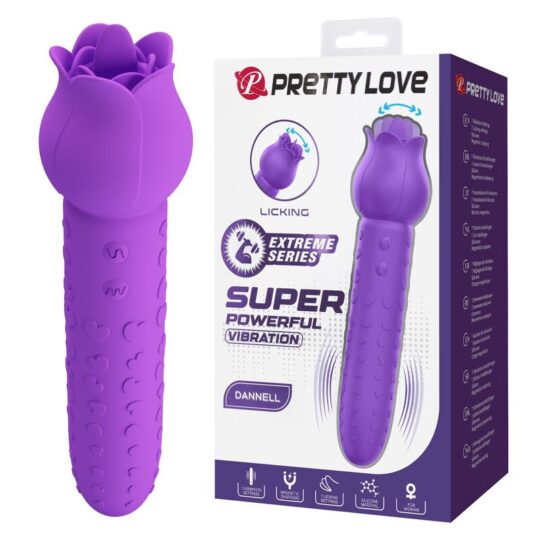 PRETTY LOVE - VIBRATORE RICARICABILE DANNELL PER STIMOLAZIONE ORALE E CLITORIDEA, VIOLA