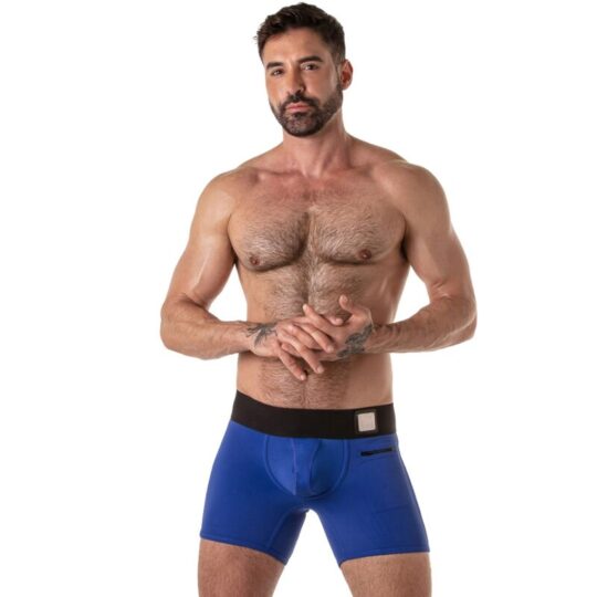 LOCKER GEAR - BAULE CON FASCIA IN VITA LARGA BLU S