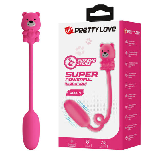 PRETTY LOVE - VIBRATORE A PROIETTILE RICARICABILE OLSON CON TELECOMANDO CABLATO ROSA