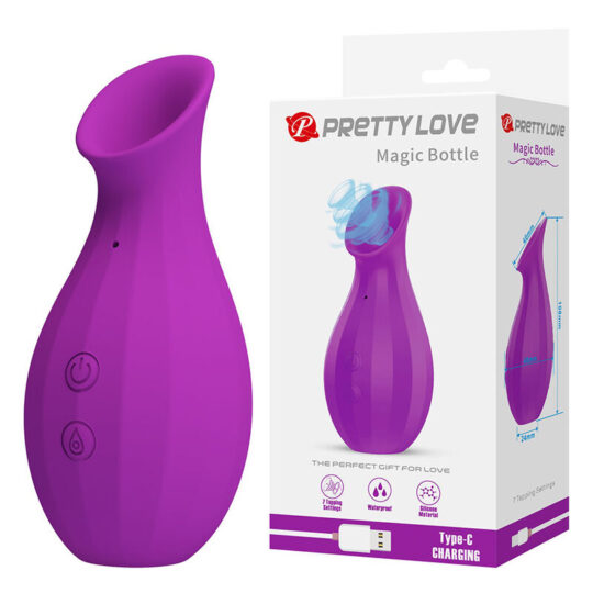 PRETTY LOVE - STIMOLATORE CLITORIDEO RICARICABILE A SUZIONE CON BOTTIGLIA MAGICA, VIOLA