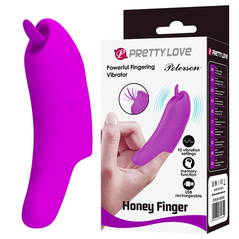 PRETTY LOVE - PETERSON HONEY FINGER VIBRATORE DA DITO RICARICABILE VIOLA