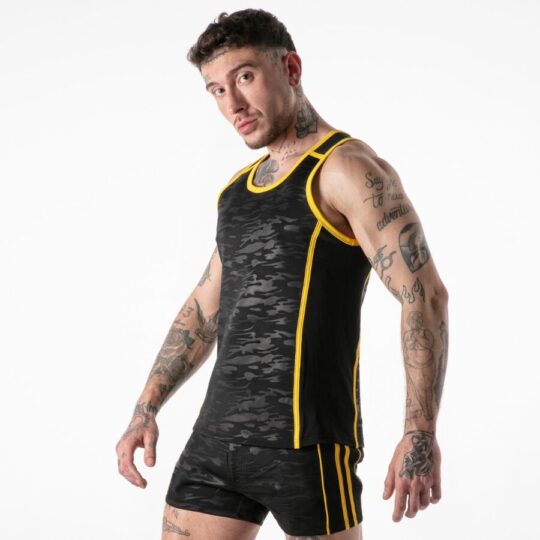 LOCKER GEAR - CANOTTA CON ACCESSO MILITARE COMPLETO, GIALLA L