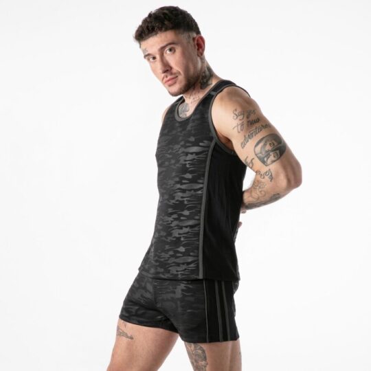 LOCKER GEAR - CANOTTA COMPLETAMENTE MILITARE CON ACCESSO COMPLETO, NERA, TAGLIA XL