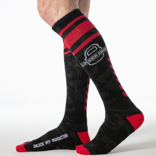 LOCKER GEAR - CALZE MILITARI AL GINOCCHIO ROSSE TAGLIA UNICA