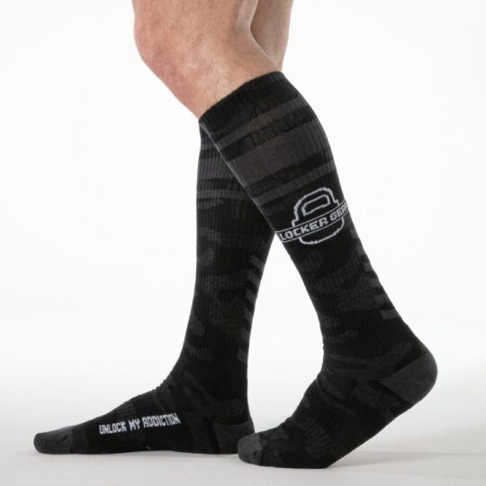 LOCKER GEAR - CALZE MILITARI AL GINOCCHIO NERE TAGLIA UNICA