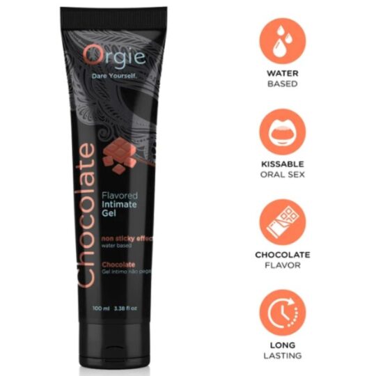 ORGIE - TUBO LUBRIFICANTE AL CIOCCOLATO BACIABILE GEL INTIMO A BASE DE ACQUA 100 ML