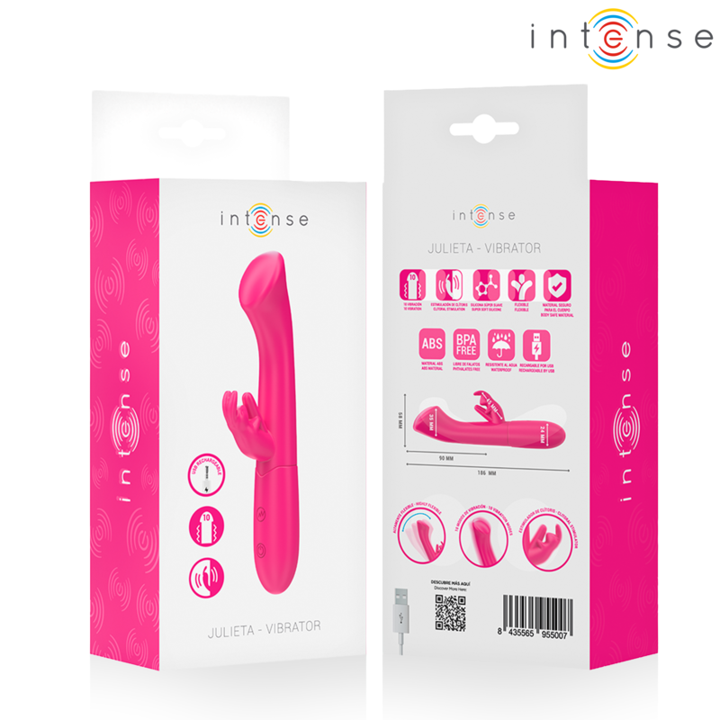 INTENSE - JULIETA VIBRATORE CONIGLIO 18,6 CM 10 VIBRAZIONI ROSA