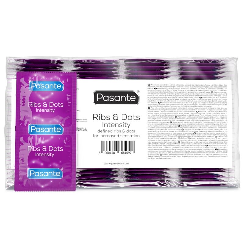 PASANTE - RIBS & DOTS INTENSITY PRESERVATIVI 144 UNITÀ