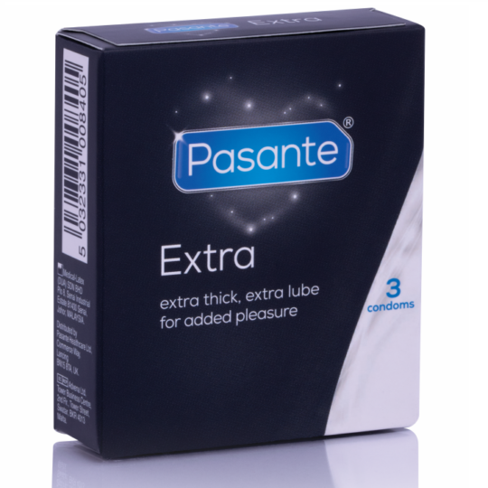 PASANTE - EXTRA PRESERVATIVI EXTRA SPESSI CON LUBRIFICAZIONE AGGIUNTIVA 3 UNITÀ